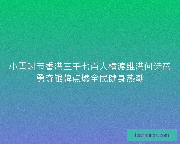 小雪时节香港三千七百人横渡维港何诗蓓勇夺银牌点燃全民健身热潮